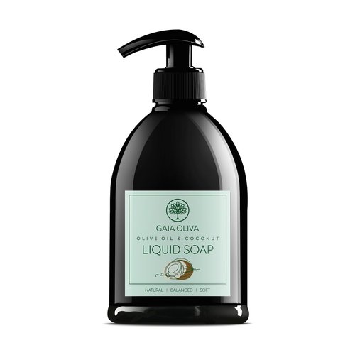 GAIA Oliva Liquid Soap Olive Oil with Coconut Scent, Moisturizing, Hand Wash for Kitchen & Bathroom, Bottle 16.9 FL OZ (Pack 1)