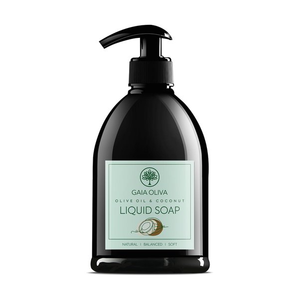 GAIA Oliva Liquid Soap Olive Oil with Coconut Scent, Moisturizing, Hand Wash for Kitchen & Bathroom, Bottle 16.9 FL OZ (Pack 1)