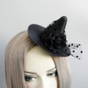Small Witch Hat Retro Black Witch Flower Hair Clip Decorative Halloween Hair Accessories for Party (Black Flower)