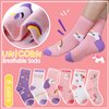 WELSOX Girls Kids Unicorn Socks Cute Fun Crew Fashion Funny Gifts Novelty Stocking Stuffers Soft Cotton Socks 6 Pairs(Unicorn,3-5 Y)