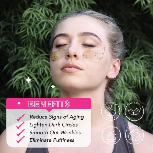 SoloVegan 3 Pack Under Eye Mask, Eye Woke Up Like This Eye Masks for Dark Circles and Puffiness Hydrating Eye Patches