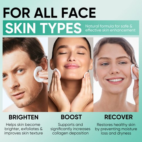 Glycolic Acid Pads 35% AHA Facial Resurfacing Pads, Glycolic Acid Toner Exfoliating Face Wipes Peel Exfoliant Pads Face Peel Facial Pads for Fine Lines & Wrinkles 50 Pads