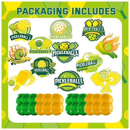 24 Pcs Pickleball Hanging Decorations Pickleball Hanging Swirls Ceiling Swirls Pickleball Birthday Party Supplies for Pickleball Party Decorations Sports Decorations