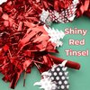 Needzo Red Christmas Tinsel Headband, Festive Xmas Hair Accessory, Ugly Sweater Party Supplies, One Size Fits Most, 11 x 9.75 Inches