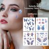 Tattoo Sticker 12PCS Butterfly Tattoo Stickers Glitter Butterfly Wings Flowers Moon Temporary Tattoo Stickers Wrist Neck Face Fake Tattoo Stickers