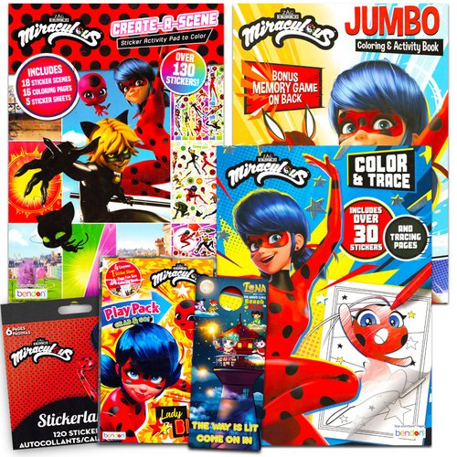 Miraculous Ladybug Activity Set for Kids - Bundle with Miraculous Ladybug 80pg Coloring Book, Col...