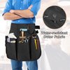 LoDrid Hair Cutting Apron with 9 Pockets and Adjustable Waist Belt, Salon Apron, Hair Stylist Makeup Apron Professional, for Hairdresser, Cosmetology, Barber, Black