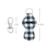 allydrew 10 Pack Chapstick Holder Keychain, Keyring for Lip Balm Lip Gloss Lipstick with 10 Pieces Metal Keyring Clasps, Blue & White Plaid