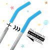 Dingion 24 Pcs Food Grade Silicone Straw Elbows Tips Wide Stainless Steel Reusable Straws Soft Drinking Silicone Straw Tips for red, green, blue, purple and orange as the picture shown, 8 mm