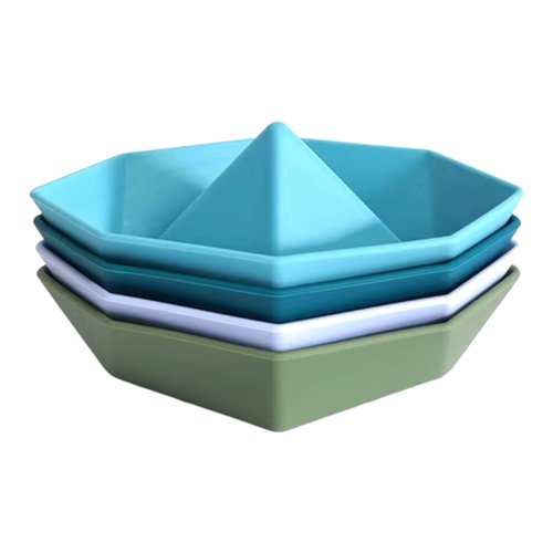 macoam Bath Toys for Toddlders | Bathtub Toys for Baby | 4-Piece Set Floating Boats (Blue)