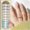 Teenitor Short Oval Press On Nails With Designs, Short Oval Nails Green Marble Press On Nails Cute Designs Glue On Nails, 24pcs Reusable Short Acrylic Fake Nails with Glue, Prep Pad, Mini File