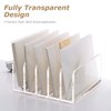 SANRUI Clear Desktop File Organizer, 5 Compartments Acrylic Office Document Sorter Mails Storage, Multifunction Letter Folder Racks Holders for Office,Home, School Desk Organization