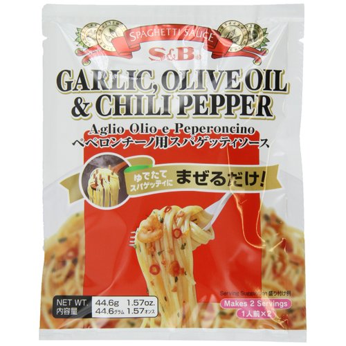 S&B Garlic, Olive Oil & Chili Pepper Peperoncino Spaghetti Sauce, 1.57-Ounce