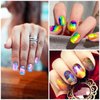 WOKOTO 12 Sheets Graffiti Nail Polish Stickers Full Nail Wraps for Women Aurora Gradient Gel Nail Strips Nail Polish Strips for Women Girls Nail Stickers Mix Color Stick On Nail Gel Stickers