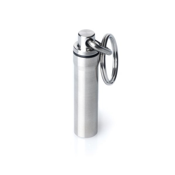 GUS Original Pill Fob, Made in USA, Stainless Steel Keychain Pill Holder, AAA Battery Holder