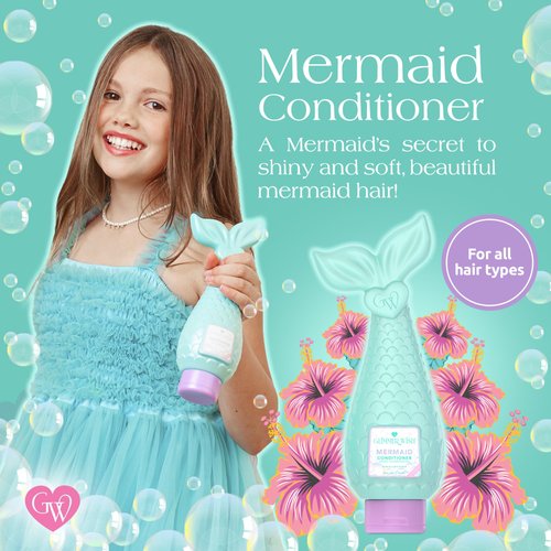 Glimmer Wish Mermaid Kids Conditioner, Paraben and Sulfate Free Conditioner for Strong and Smooth Hair, Kids Hair Care, Tropical Beach Scent, 12 Fl Oz
