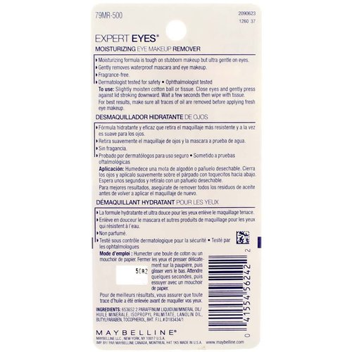 Maybelline New York Expert Eyes Moisturizing Eye Makeup Remover, 2.3 oz (Pack of 3)