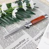 Stainless Steel Folding Comb, Clipper Comb, Comb with Wood Handle, Push Button Pocket Comb for Hair Styling