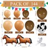 Jexine 146 Pcs Cowboy Birthday Party Decorations Western Party Balloon Garland Arch Kit Horse Balloons Cow Print Brown Blush Nude Balloons for Cowgirl Farm Horse Racing Derby Wild Party Baby Shower