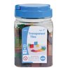 edx education Transparent Tiles - Mini Jar - Colorful, Plastic Squares - Light Box Accessory - Sensory Play - Math Manipulative