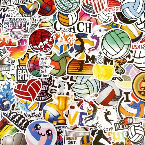 AOWDIAO 200 Pcs Volleyball Stickers for Water Bottle Volleyball Gifts for Teen Girls Volleyball Stuff