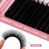 NATUHANA Round Eyelash Extensions 0.05mm B Curl Russian Classic Lash 8-15mm Mixed Tray False Lashes Supplies,Classic Individual Lash Extensions 16Rows/Case Matte Black (black;0.05 B, 8-15 MIX)