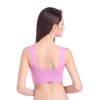 Women's Leisure Sports Sleep Bra Comfort Seamless Stretchy Lace Trim Wirefree Pink