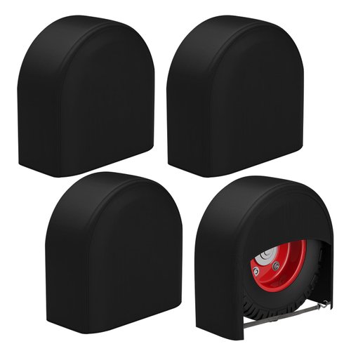 K-Musculo RV Tire Covers 4-Pack, Waterproof Wheel Covers for RV Wheel Travel Trailer Camper Truck SUV, Fit 24-26Inch Tire Diameter (Black)