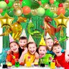 125pcs Dinosaur Birthday Party Decorations Supplies, Dinosaur Balloons Arch Garland Kit with Fringe Curtain, Dinosaur Balloons for Jungle Dinosaur Baby Shower Decorations for Boy Kids