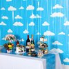 XunYee 5 Pack Blue Sky White Clouds Birthday Party Supplies, Clouds Theme Tinsel Foil Fringe Curtains Toy Party Supplies, Cartoon Story Backdrop for Baby Shower Birthday Party Decorations