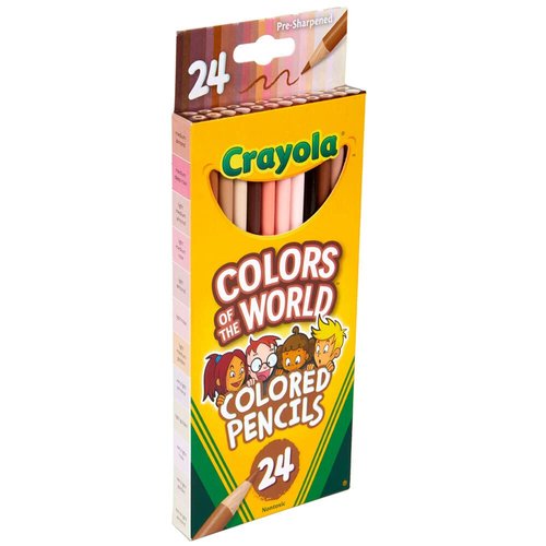 Crayola Colors of the World Colored Pencil Set (24ct), Skin Tone Colored Pencils for Kids, Coloring Book Pencils, Stocking Stuffers