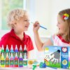 AROIC Washable Finger Paint Set, 82 Pack Washable Kids Paint Set with 12 Color Finger Paints, Sponges, Paint Brushes, Waterproof Paint Apron, Palette Paper for Toddler, Drawing Gifts Age 3+