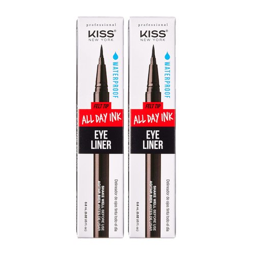 KISS New York Felt-Tip All Day Ink Waterproof Eyeliner (2 PACK)