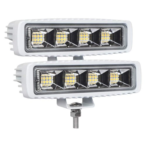 EXZEIT Waterproof Led Boat Lights, 2 pc 72W Deck/Dock Marine Lights 4000LMS 120°Flood Light, 6.3inch, 12/24 V Led Light Bar