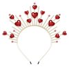 Valentines Day Heart Headband for Women Girls Red Hearts Crown Tiara Hairband Headpiece Cupid Costume Festival Carnival Holiday Party Favors