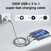 GIANAC 100W USB C Multi Charging Cable [1.2M] 3 in 1 Charging Cable with E-Mark Chip, USB C [100W]+Lightning[27W]+Micro[10W] for iPad Pro, iPad Mini, MacBook Pro/Air/iPhone14 13 12 11
