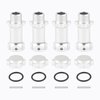 Rchobbytop 4pcs Aluminum 17mm Hex Adapter 30mm Extension Wheel Hub Drive Offset Width Extender with Anti-dust Cap Nuts for 1/8 RC On Road Car Off Road Truggy Truck Buggy Crawler, Silver