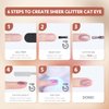 GAOY Pink Ocean Cat Eye Gel Nail Polish Set with Magnet for Holographic Cat Eye, Salon Gel Manicure and Nail Art DIY at Home