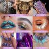 BADCOLOR Red Face Body Glitter Gel, Holographic Shimmer Chunky Glitters Makeup for Hair Nails Eye Lips, Music Festival Concert Rave Accessories Party, Long Lasting Sparkling Mermaid Sequins Gel Kit