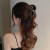 FRUZJAY Bow Hair Clips for for Thin Thick Hair, Silver Metal Bowknot Hair Claw Clip Elegant Hair Accessories Non-Slip Strong Hold Claw Clips Bow Hair Jaw Clip Cute Hair Barrettes Hair Pins(Silver Bow)