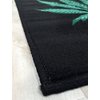 Champion Rugs Mary Jane Leaf Theme Weed Novelty Bedroom Living Room Area Rug Black (2’ X 7’ Runner)