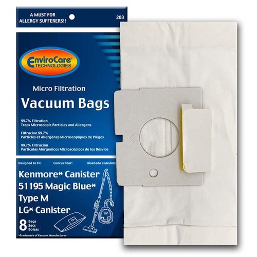 EnviroCare Replacement Micro Filtration Vacuum Cleaner Dust Bags made to fit Kenmore 51195 Magic Blue Canisters 8 pack