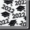 Creative Converting Class of 2022 White Beverage Napkins, 5"