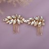 Teyglen Rhinestone Wedding Hair Comb Gold Crystal Headpiece for Bride Wedding Crystal Hair Side Comb Bridal Crystal Hair Piece Rhinestone Hair Accessories for Women Girls (Gold)
