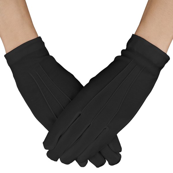 Yolev Parade Gloves White Cotton Formal Tuxedo Costume Honor Guard Gloves with Snap Cuff Gloves Dress Gloves for Man Police Formal Tuxedo Guard Parade Costume