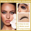 ZHISHUDL Self Adhesive Eyelashes,Reusable Self Adhesive Eyelashes,No Glue Reusable Adhesive Eyelashes with 10 Extra Glue Strips,False Eyelashes Natural Look (Pack Of 2 Pairs)- W03