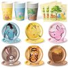 Andi Cppss Winnie Themed Party Tableware - 90PCS Winnie Plates Napkins Cups Party Set for 30 Guests Winnie Baby Show Table Decoration Winnie Theme Disposable Dinnerware for Birthday Party Supplies