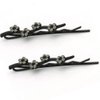 Hair Pins for women Faux Rhinestone Flower Daisy Covered Bobby Pin, Set of Two, Black