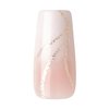 KISS Classy Premium Press On Nails, 'Stunning!', French, Long Length, Square Shape, Includes 30 Fake Nails, 2g Pink Gel Nail Glue, 1 Manicure Stick, 1 Mini File