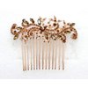 Faship Gorgeous Smoked Topaz Rhinestone Crystal Floral Hair Comb